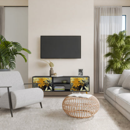SUNKISSED LILY 2-Door TV Stand in Black Finish