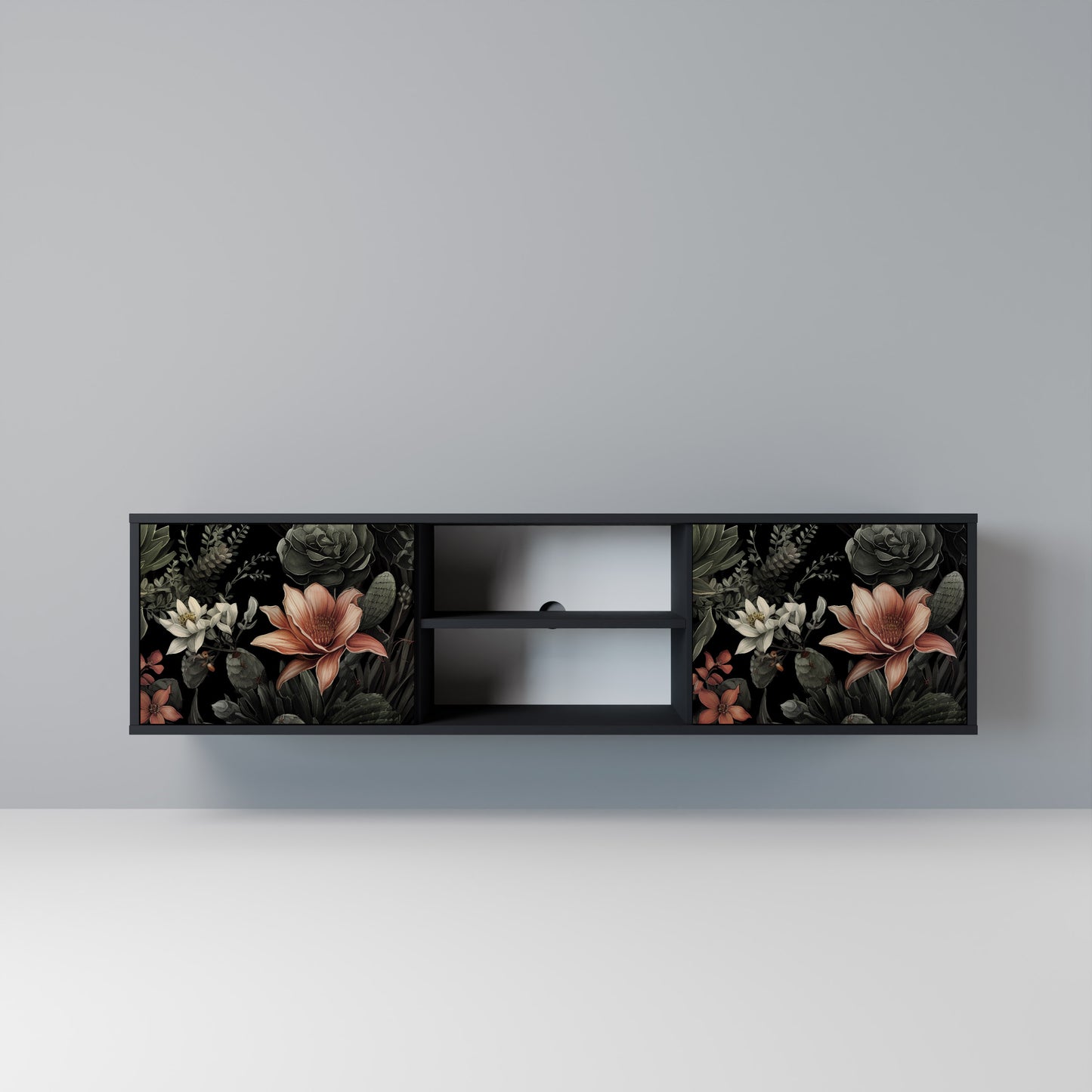 SECRET VERDURE Mobile TV a 2 Ante in Finitura Nera