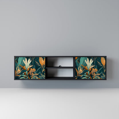 FLORAL SERENITY Mobile TV a 2 Ante in Finitura Nera