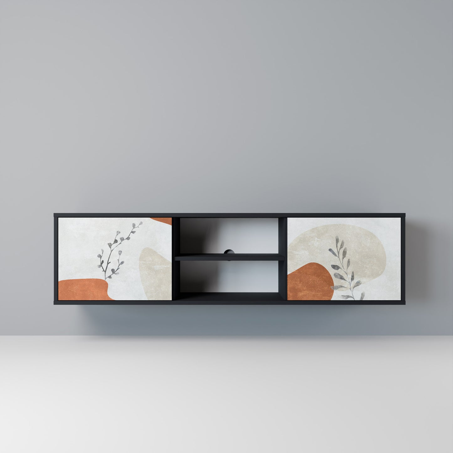 TRANQUIL TWIG Mobile TV a 2 Ante in Finitura Nera