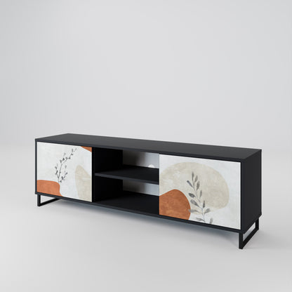 Mobile TV TRANQUIL TWIG a 2 ante con finitura nera