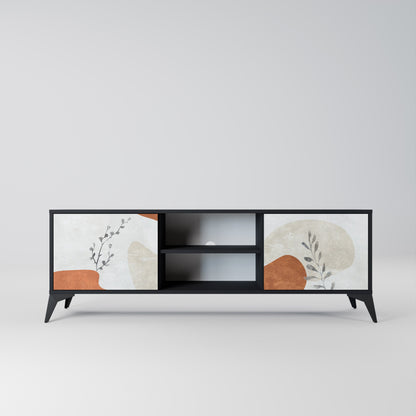 Mobile TV TRANQUIL TWIG a 2 ante con finitura nera