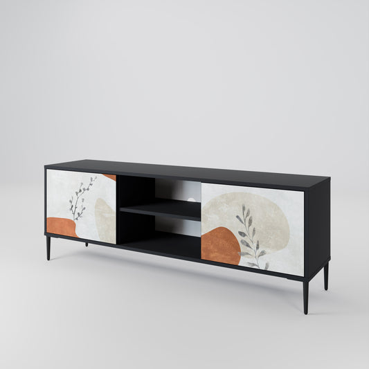 Mobile TV TRANQUIL TWIG a 2 ante con finitura nera