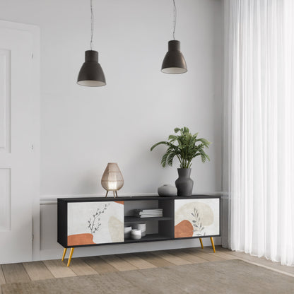 Mobile TV TRANQUIL TWIG a 2 ante con finitura nera