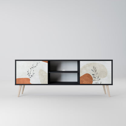 Mobile TV TRANQUIL TWIG a 2 ante con finitura nera