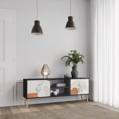 Mobile TV TRANQUIL TWIG a 2 ante con finitura nera