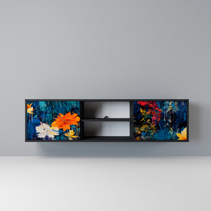 MIDNIGHT BLOSSOM Mobile TV a 2 Ante in Finitura Nera