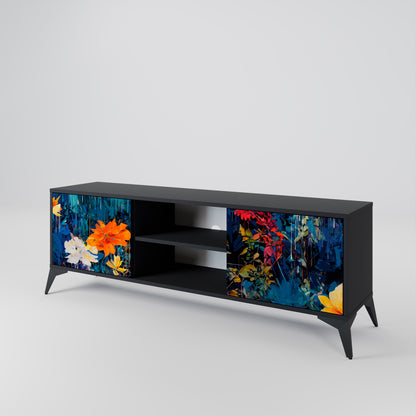 Mobile TV a 2 ante MIDNIGHT BLOSSOM in finitura nera
