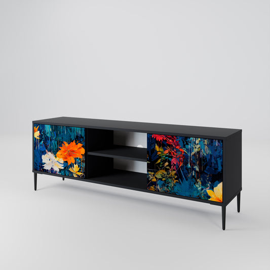 Mobile TV a 2 ante MIDNIGHT BLOSSOM in finitura nera