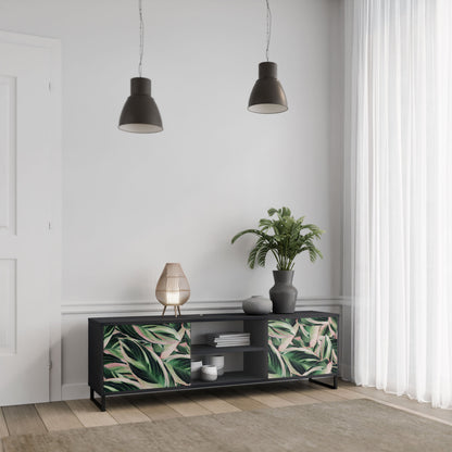EERIE STROMANTHE 2-Door TV Stand in Black Finish