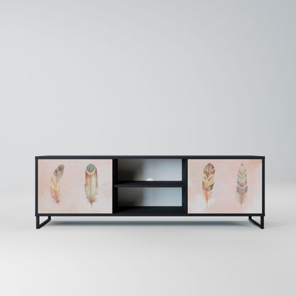 THE DELIQUESCE 2-Door TV Stand in Black Finish