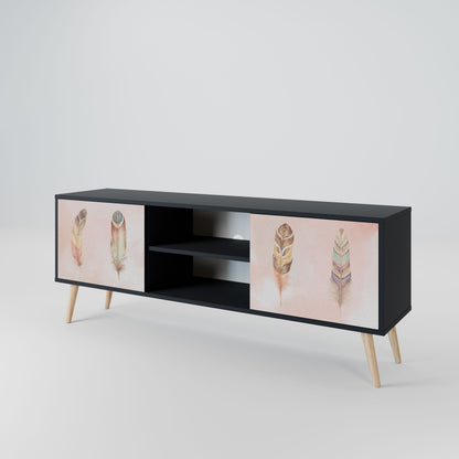 THE DELIQUESCE 2-Door TV Stand in Black Finish