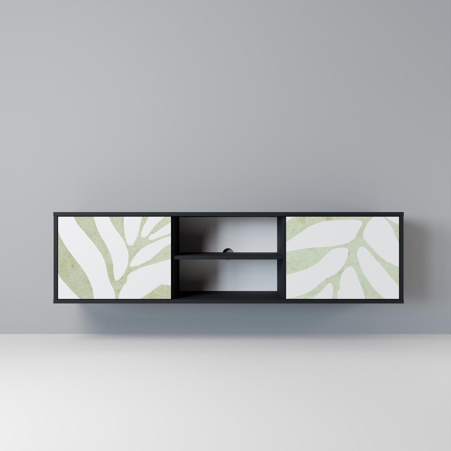 BOTANICAL SPARK Mobile TV a 2 Ante in Finitura Nera