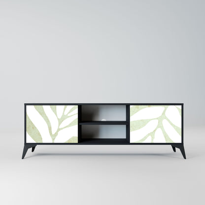 BOTANICAL SPARK 2-Door TV Stand in Black Finish