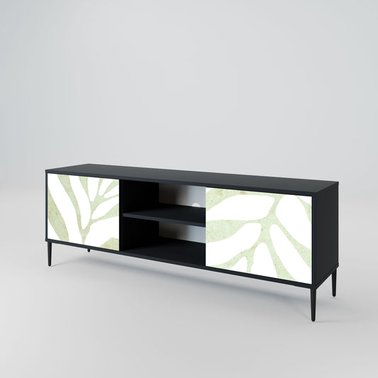 BOTANICAL SPARK 2-Door TV Stand in Black Finish