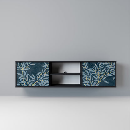 BLUE LEAVES Mobile TV a 2 Ante in Finitura Nera