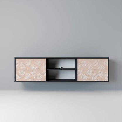LEAVES ON BEIGE Mobile TV a 2 Ante in Finitura Nera