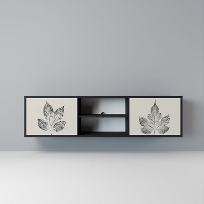 LEAFY STAMPS Mobile TV a 2 Ante in Finitura Nera