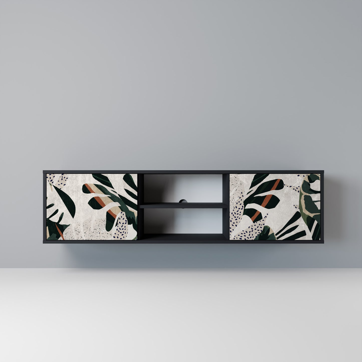 VERDURE FORMATION Mobile TV a 2 Ante in Finitura Nera