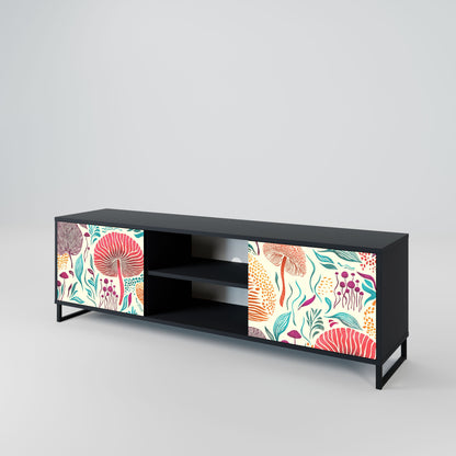FUNGUS FANTASY 2-Door TV Stand in Black Finish