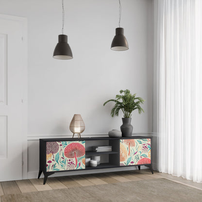 FUNGUS FANTASY 2-Door TV Stand in Black Finish