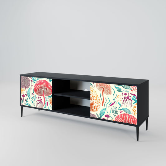 FUNGUS FANTASY 2-Door TV Stand in Black Finish