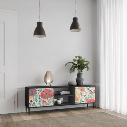 FUNGUS FANTASY 2-Door TV Stand in Black Finish