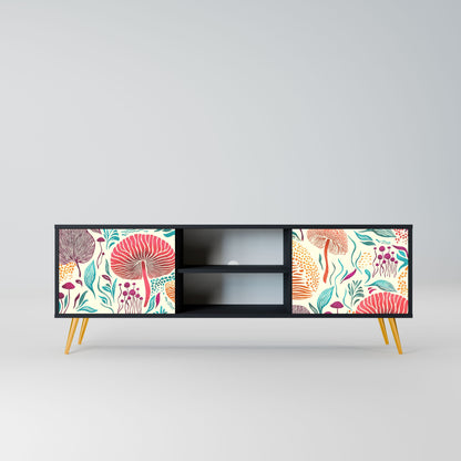 FUNGUS FANTASY 2-Door TV Stand in Black Finish
