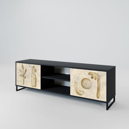 SAND SCULPTURES 2-Door TV Stand in Black Finish