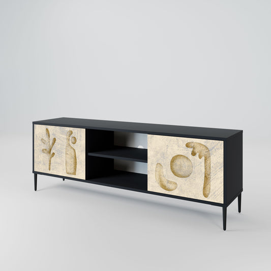 SAND SCULPTURES 2-Door TV Stand in Black Finish