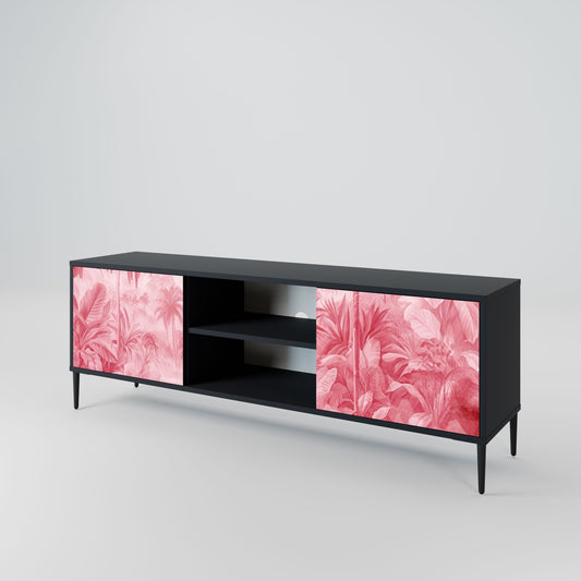 Mobile TV SWEET TROPICS a 2 ante con finitura nera
