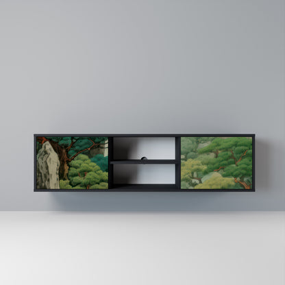 VERDURE ABYSS Mobile TV a 2 Ante in Finitura Nera