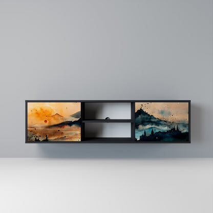 OMINOUS MOUNTAINS Mobile TV a 2 Ante in Finitura Nera