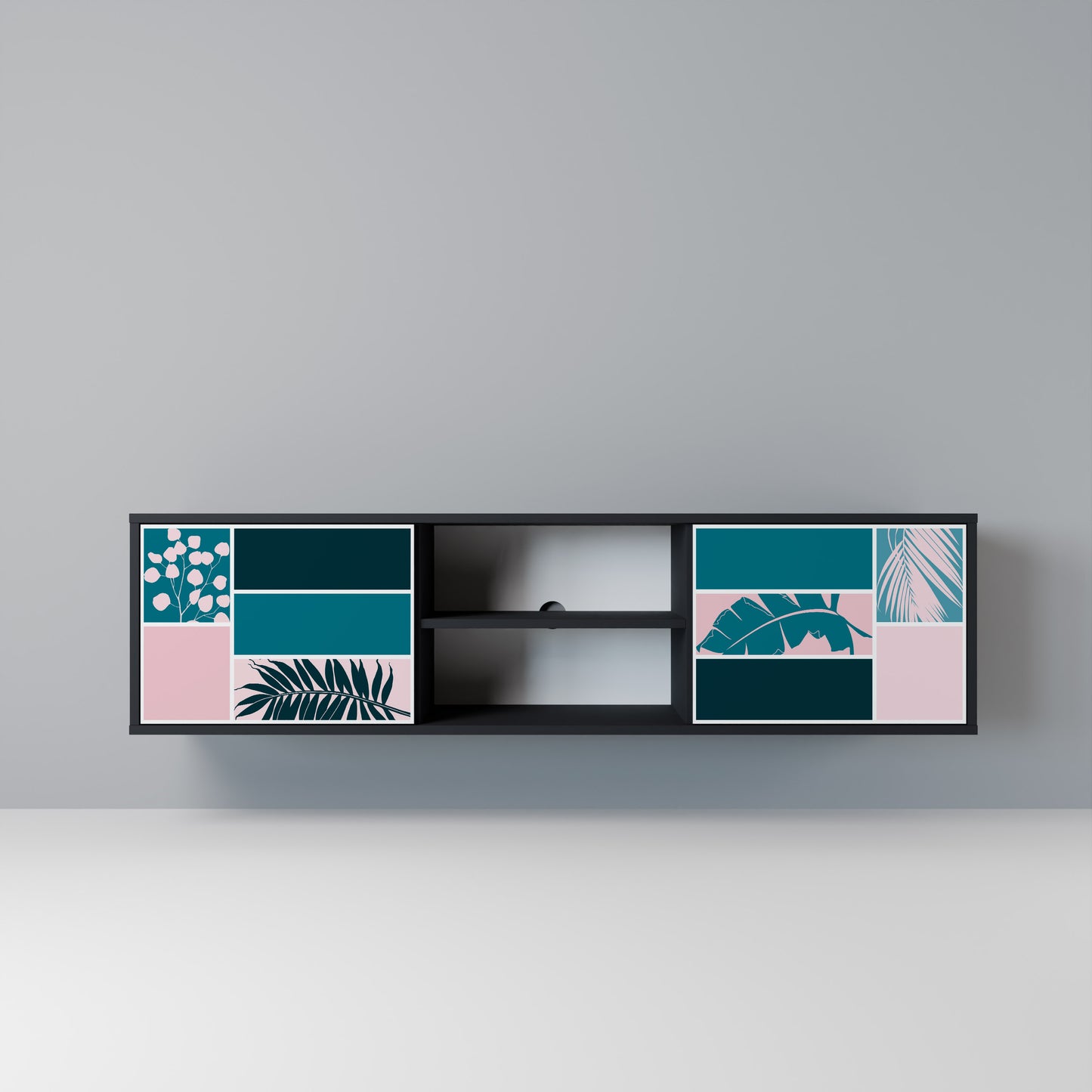COMBINATION OF SHAPES Mobile TV a 2 Ante in Finitura Nera