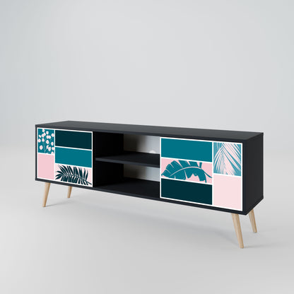 COMBINATION OF SHAPES 2-Door TV Stand in Black Finish