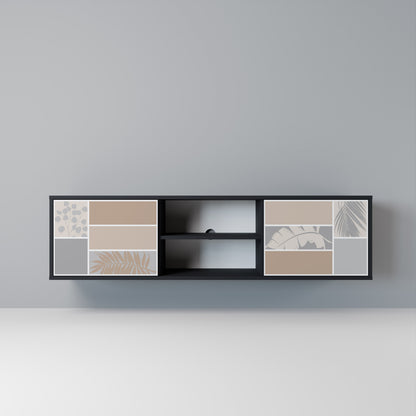 TROPICAL SHAPES Mobile TV a 2 Ante in Finitura Nera