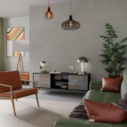 TROPICAL SHAPES Mobile TV a 2 ante in finitura nera