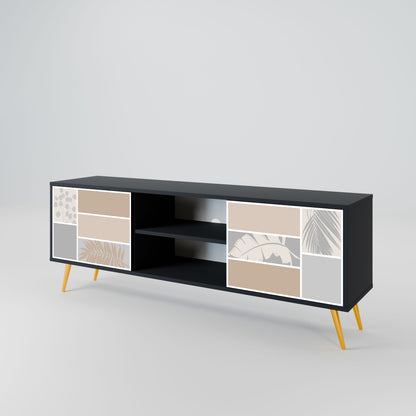 TROPICAL SHAPES Mobile TV a 2 ante in finitura nera