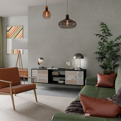 TROPICAL SHAPES Mobile TV a 2 ante in finitura nera