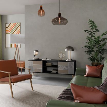 TROPICAL SHAPES Mobile TV a 2 ante in finitura nera