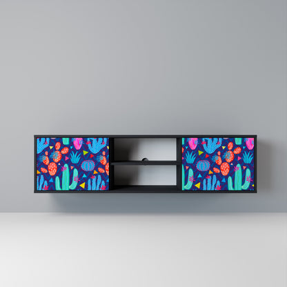CACTUS VIBES Mobile TV a 2 Ante in Finitura Nera