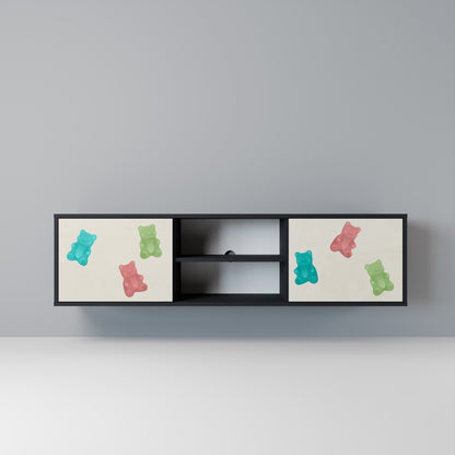 GUMMY BEARS Mobile TV a 2 Ante in Finitura Nera