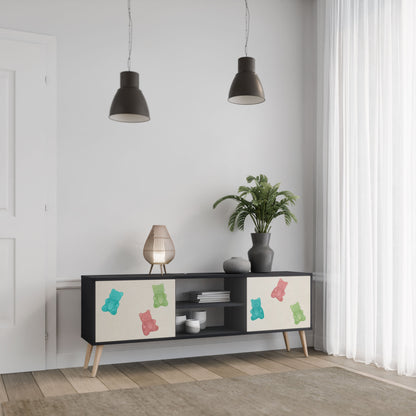 Mobile TV a 2 ante GUMMY BEARS in finitura nera