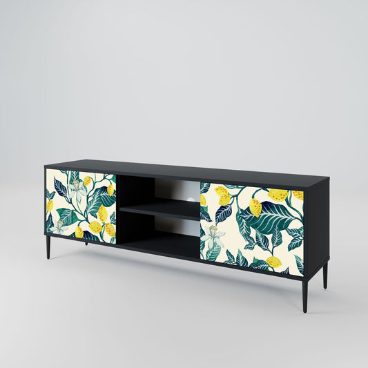 LEMON TREE 2-Door TV Stand in Black Finish