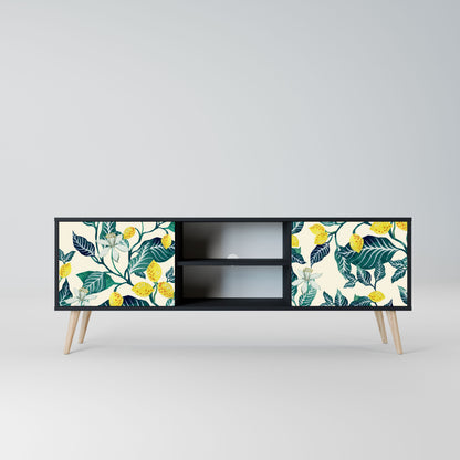 LEMON TREE 2-Door TV Stand in Black Finish