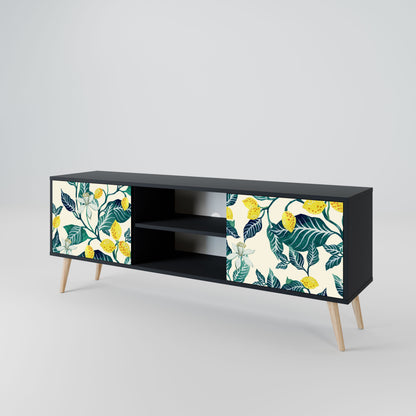 LEMON TREE 2-Door TV Stand in Black Finish