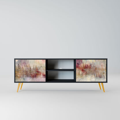 VEILED SUMMIT 2-Door TV Stand in Black Finish