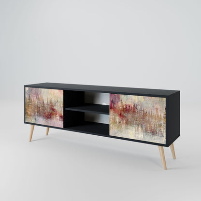 VEILED SUMMIT 2-Door TV Stand in Black Finish