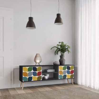 WEIGHTLESS HOURS 2-Door TV Stand in Black Finish