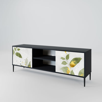 ELEGANT BOTANICS 2-Door TV Stand in Black Finish